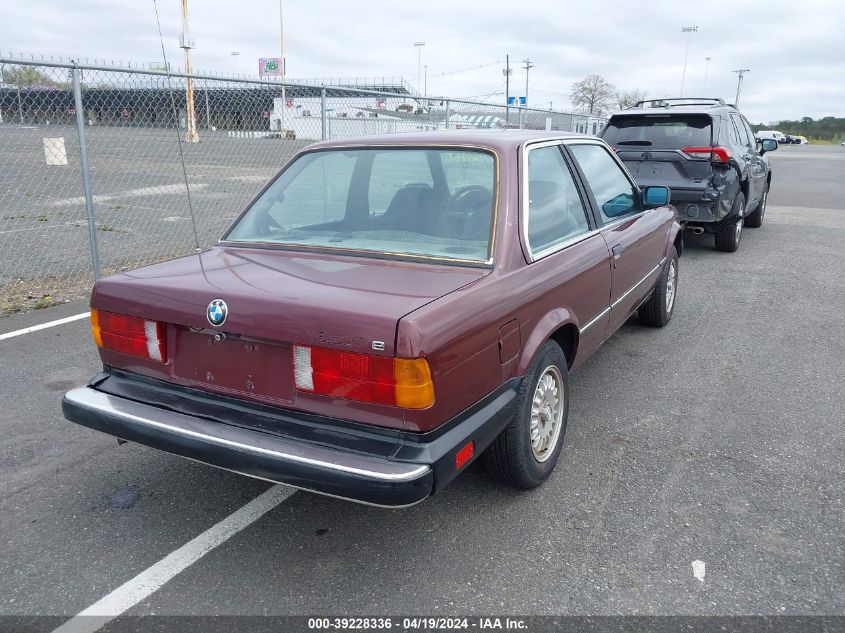 1985 BMW 325 E Automatic VIN: WBAAB6404F1212721 Lot: 39228336