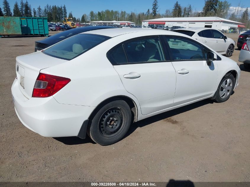 2012 Honda Civic Lx VIN: 2HGFB2F56CH560349 Lot: 39228508