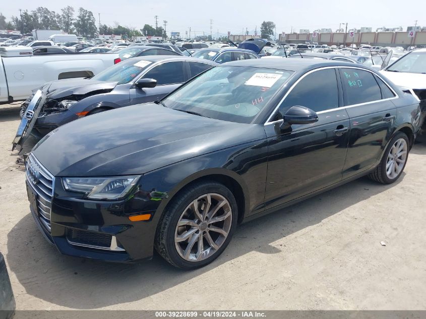 2019 Audi A4 40 Premium/40 Titanium Premium VIN: WAUGMAF42KA025236 Lot: 39228699