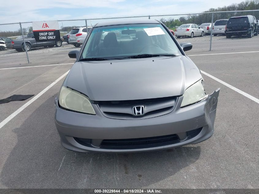 2005 Honda Civic Vp VIN: 2HGES16335H506367 Lot: 39254523