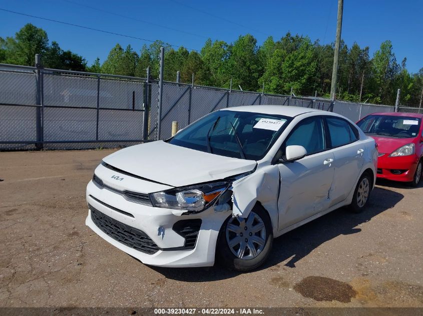 2022 Kia Rio Lx VIN: 3KPA24AD9NE496390 Lot: 39230427