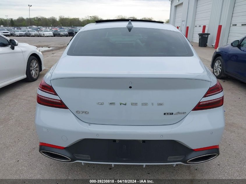 2022 Genesis G70 3.3T Awd VIN: KMTG54TE7NU093809 Lot: 39230818