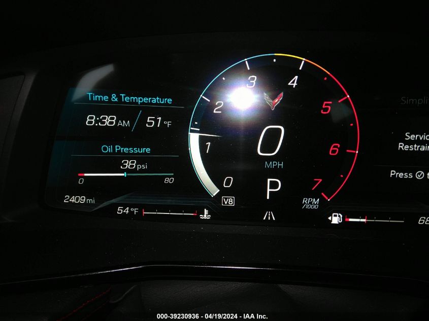 2023 Chevrolet Corvette Stingray Rwd 1Lt VIN: 1G1YA2D47P5127665 Lot: 39230936