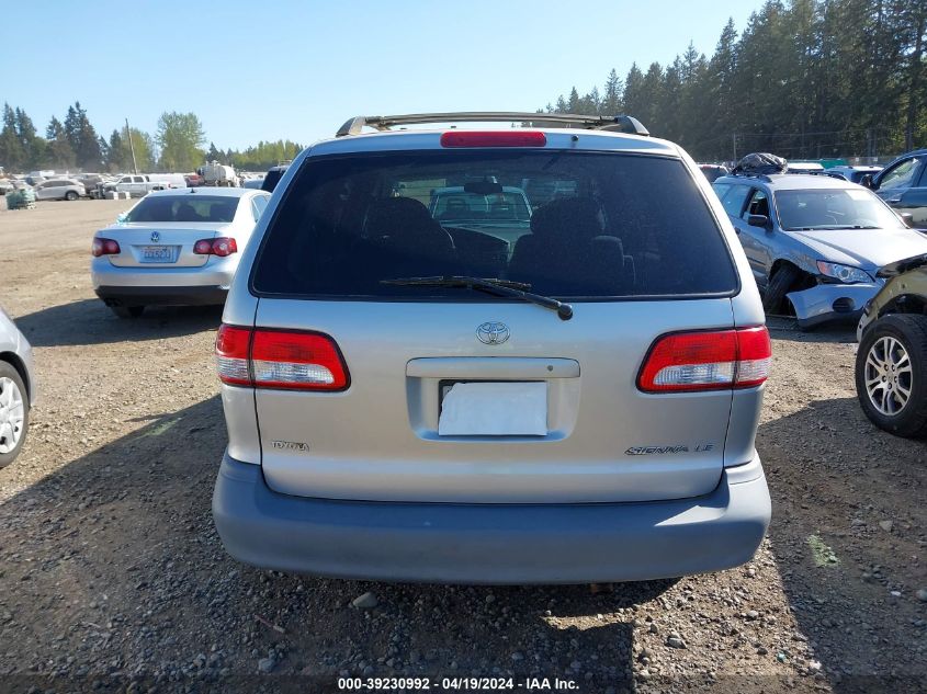 2002 Toyota Sienna Le VIN: 4T3ZF13C92U442534 Lot: 39230992