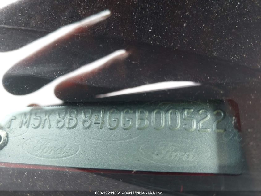 2016 Ford Explorer VIN: 1FM5K8B84GGB00522 Lot: 39230321