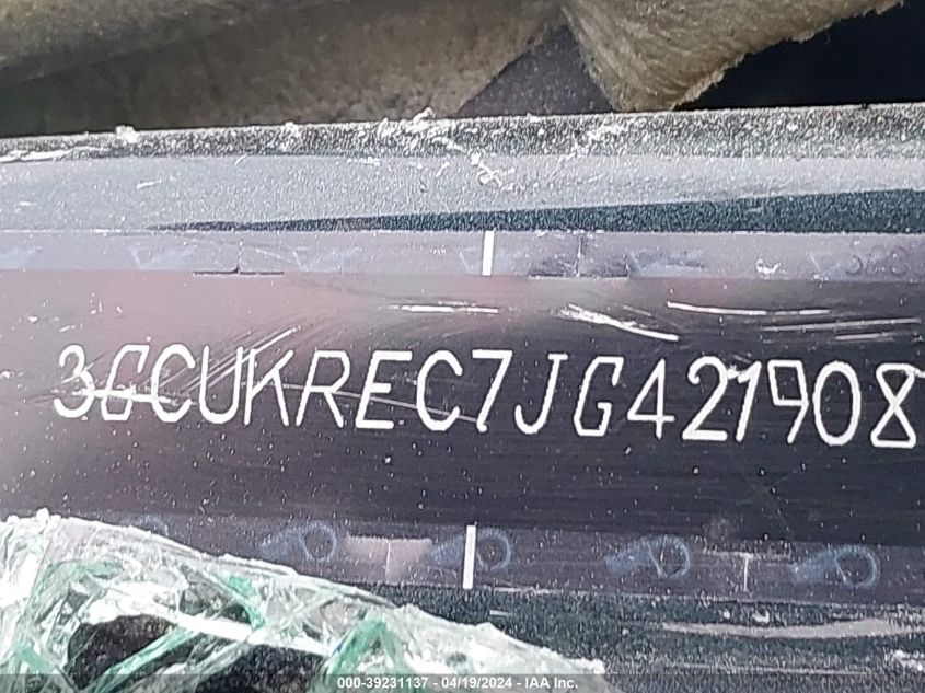 2018 Chevrolet Silverado 1500 2Lt VIN: 3GCUKREC7JG421908 Lot: 39231137