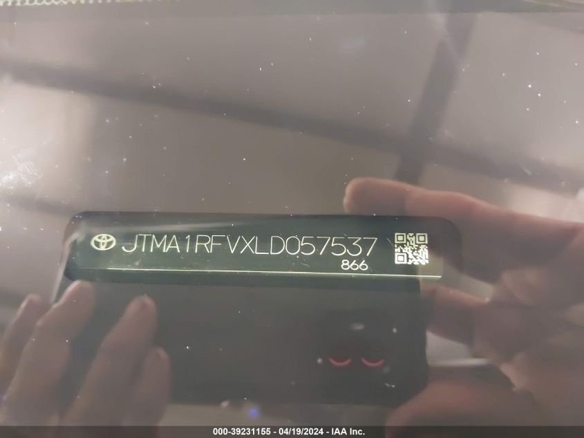 2020 Toyota Rav4 Xle Premium VIN: JTMA1RFVXLD057537 Lot: 39231155