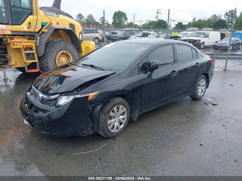 2012 Honda Civic Lx VIN: 2HGFB2F56CH563493 Lot: 46472494