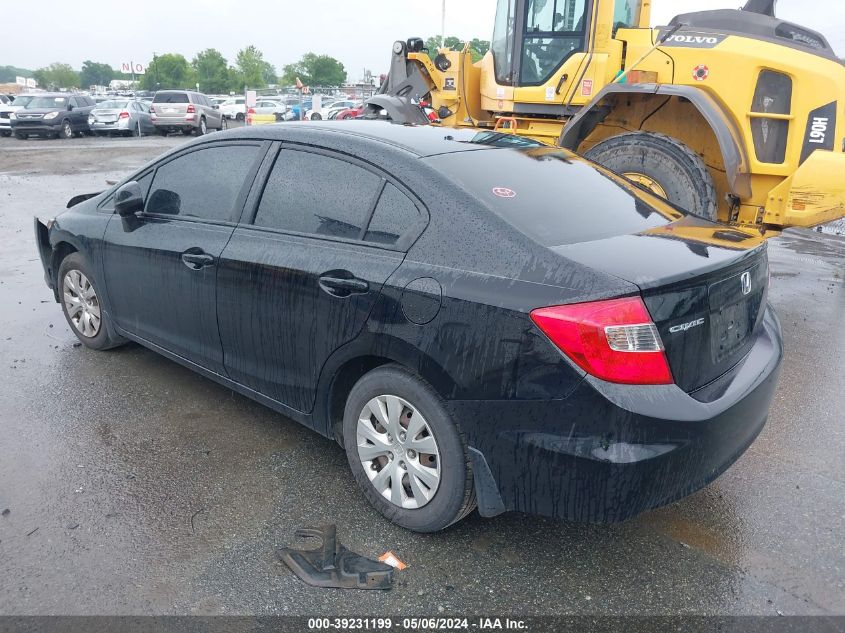 2012 Honda Civic Lx VIN: 2HGFB2F56CH563493 Lot: 39231199