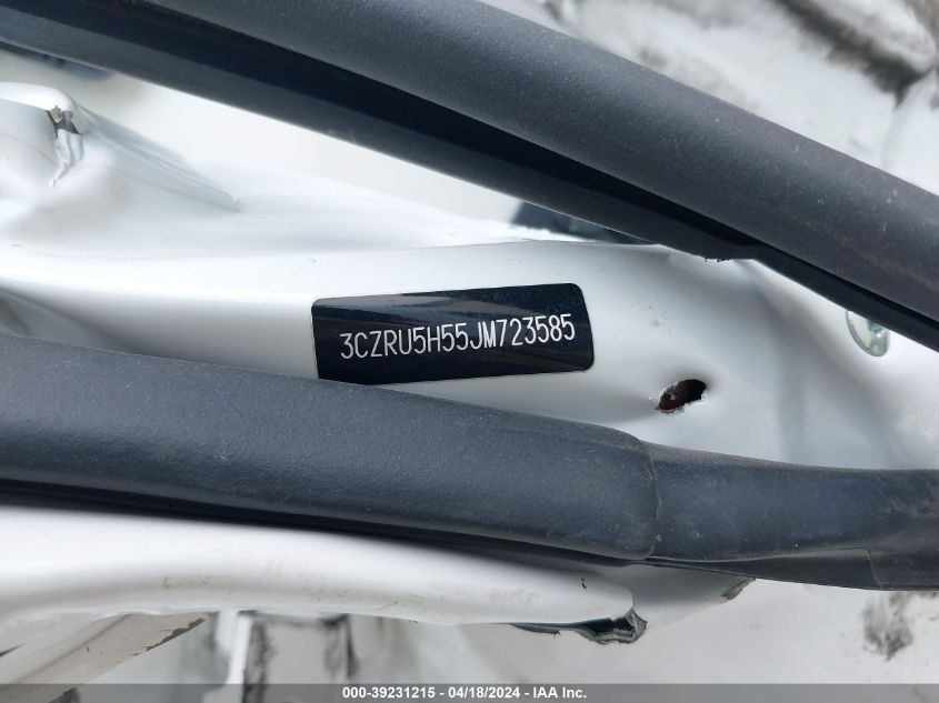2018 Honda Hr-V Ex VIN: 3CZRU5H55JM723585 Lot: 39231215