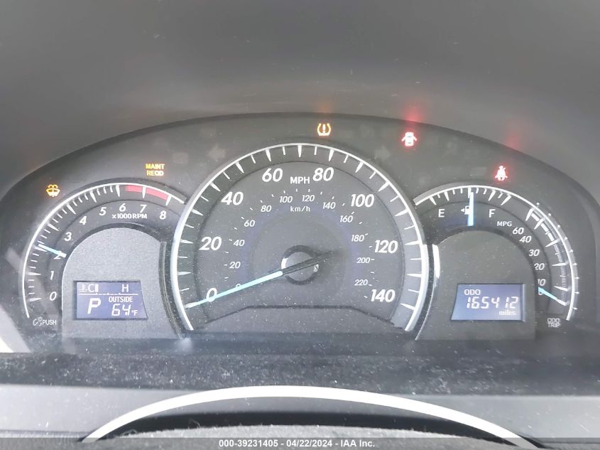 2012 Toyota Camry Xle VIN: 4T4BF1FKXCR251614 Lot: 39231405