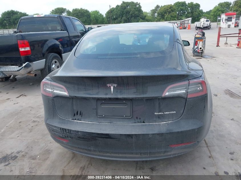 2022 Tesla Model 3 Long Range Dual Motor All-Wheel Drive VIN: 5YJ3E1EB4NF175259 Lot: 39231406