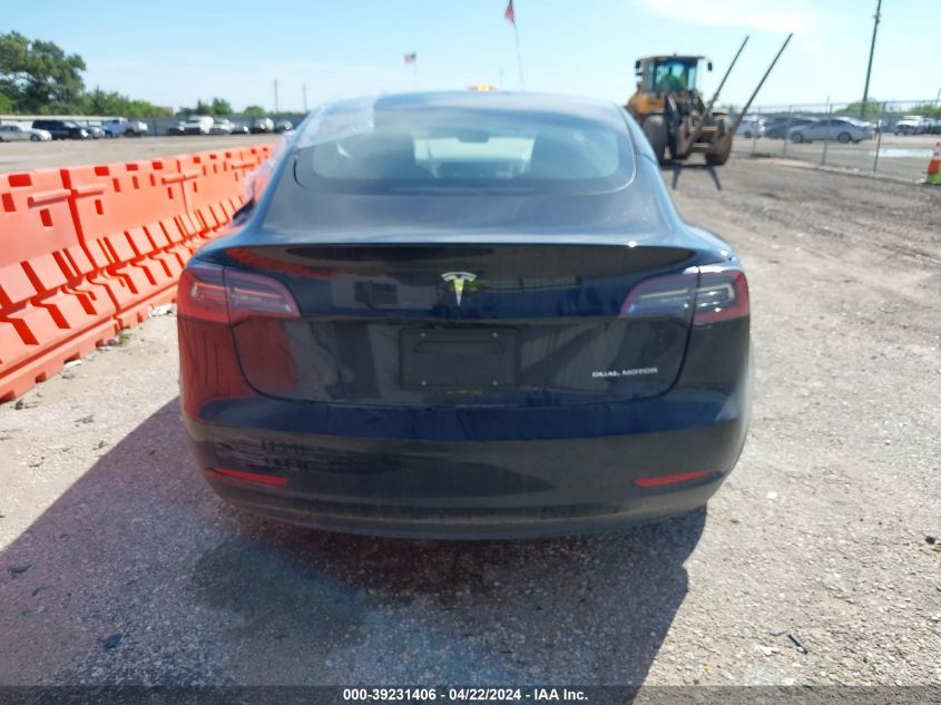 2022 Tesla Model 3 Long Range Dual Motor All-Wheel Drive VIN: 5YJ3E1EB4NF175259 Lot: 39231406