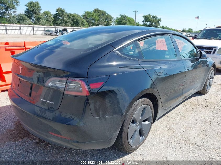 2022 Tesla Model 3 Long Range Dual Motor All-Wheel Drive VIN: 5YJ3E1EB4NF175259 Lot: 39231406