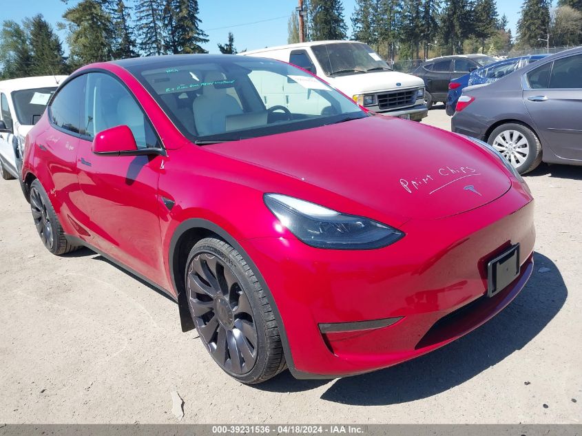 2023 Tesla Model Y Awd/Performance Dual Motor All-Wheel Drive VIN: 7SAYGDEFXPF873207 Lot: 39258080