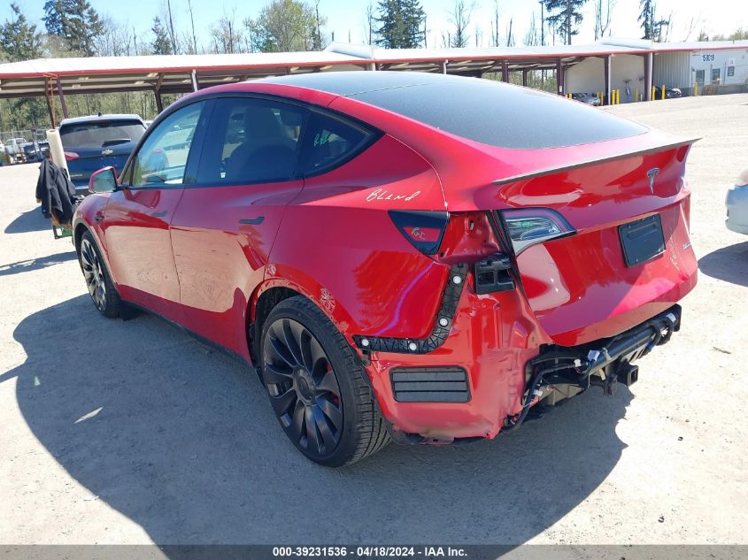 2023 Tesla Model Y Awd/Performance Dual Motor All-Wheel Drive VIN: 7SAYGDEFXPF873207 Lot: 39231536