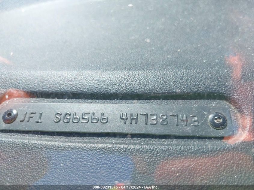 2004 Subaru Forester 2.5Xs VIN: JF1SG65664H738743 Lot: 39231575