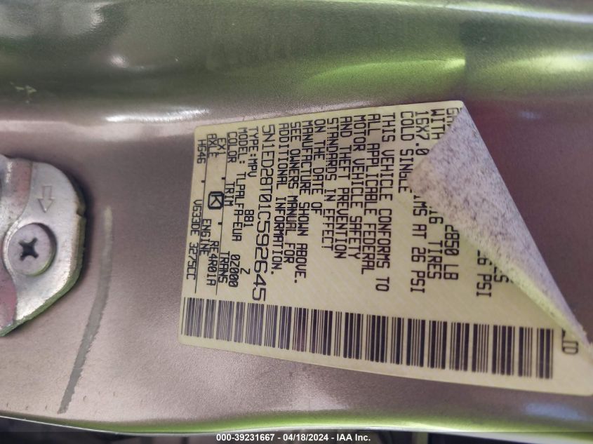 2001 Nissan Xterra Se VIN: 5N1ED28T01C592645 Lot: 39231667