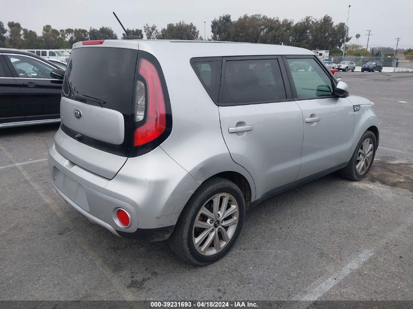 2018 Kia Soul + VIN: KNDJP3A54J7560186 Lot: 39231693