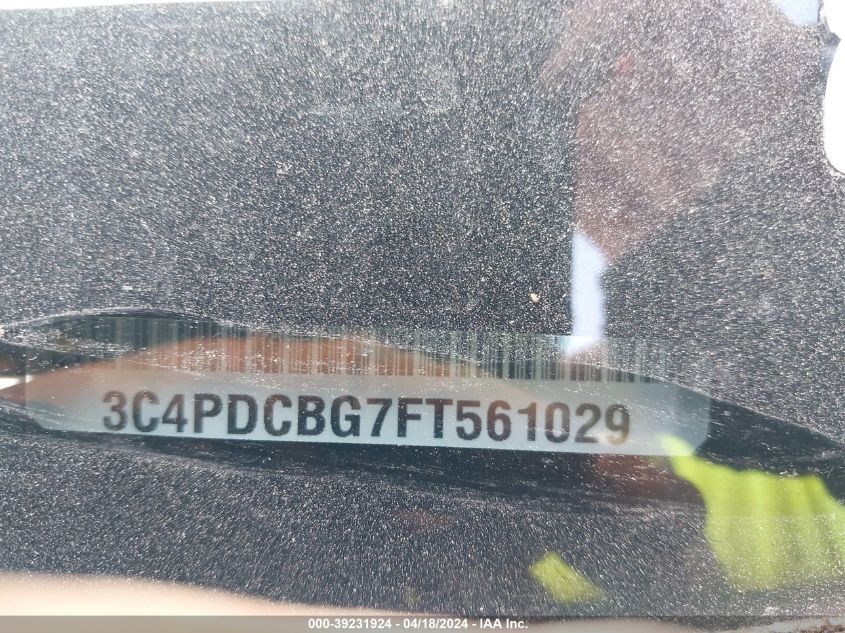 2015 Dodge Journey Sxt VIN: 3C4PDCBG7FT561029 Lot: 39230307