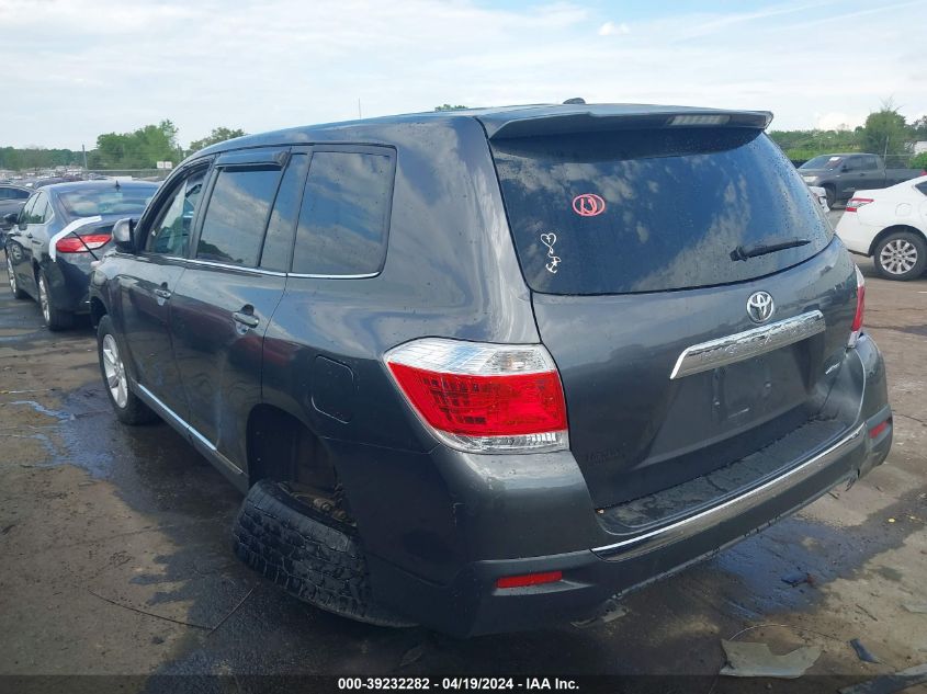 2012 Toyota Highlander Base V6 VIN: 5TDBK3EHXCS136947 Lot: 39232282