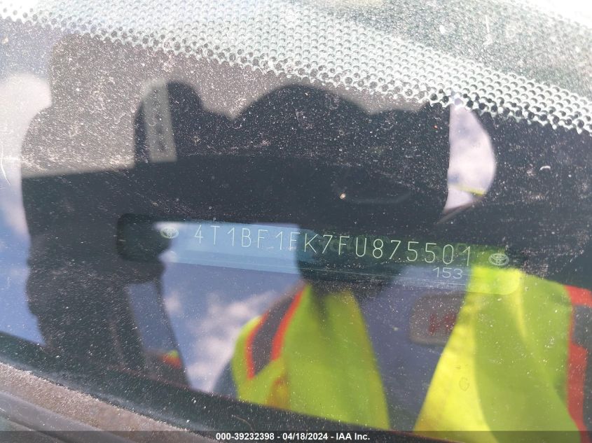 2015 Toyota Camry Se VIN: 4T1BF1FK7FU875501 Lot: 39232398