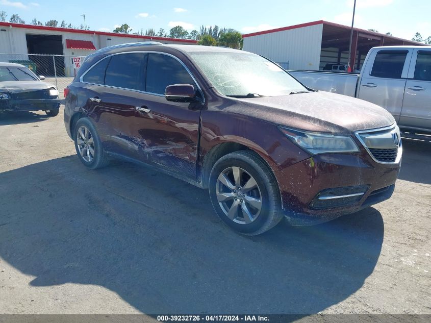 2014 Acura Mdx Advance Pkg W/Entertainment Pkg VIN: 5FRYD4H85EB046956 Lot: 39232726