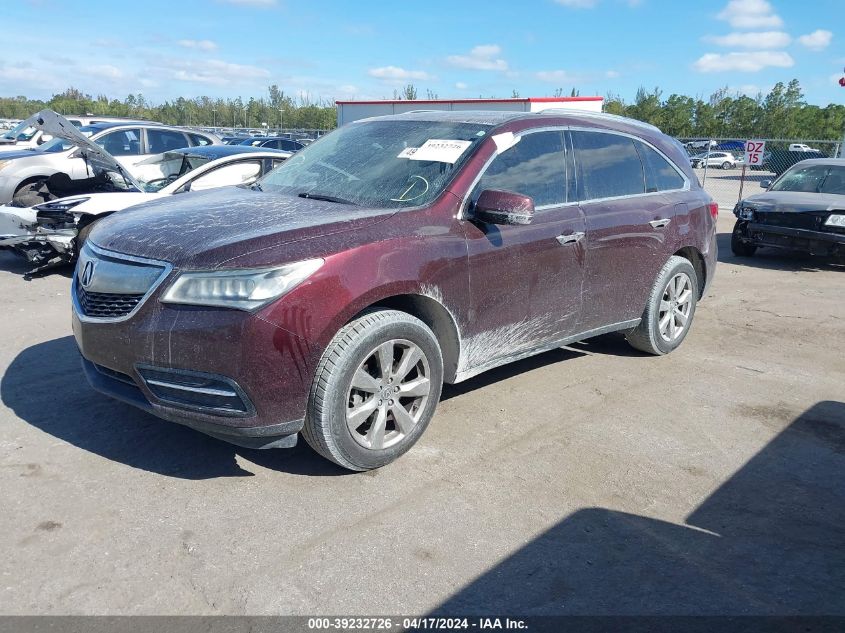 2014 Acura Mdx Advance Pkg W/Entertainment Pkg VIN: 5FRYD4H85EB046956 Lot: 39232726