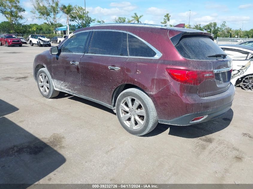 2014 Acura Mdx Advance Pkg W/Entertainment Pkg VIN: 5FRYD4H85EB046956 Lot: 39232726