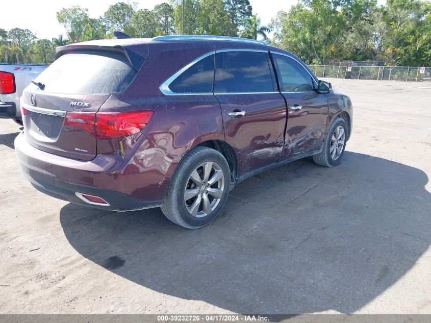 2014 Acura Mdx Advance Pkg W/Entertainment Pkg VIN: 5FRYD4H85EB046956 Lot: 39232726