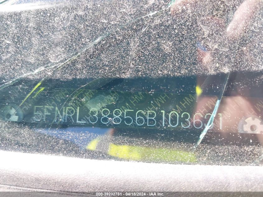 2006 Honda Odyssey Touring VIN: 5FNRL38856B103631 Lot: 39232781