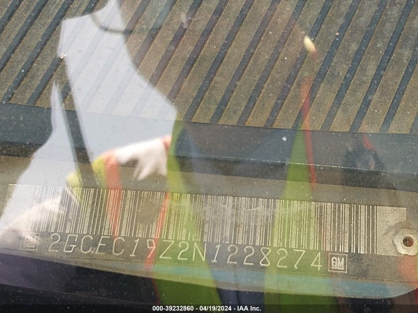 1992 Chevrolet Gmt-400 C1500 VIN: 2GCEC19Z2N1228274 Lot: 39232860
