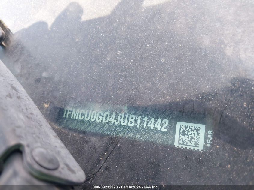 2018 Ford Escape Se VIN: 1FMCU0GD4JUB11442 Lot: 39232978