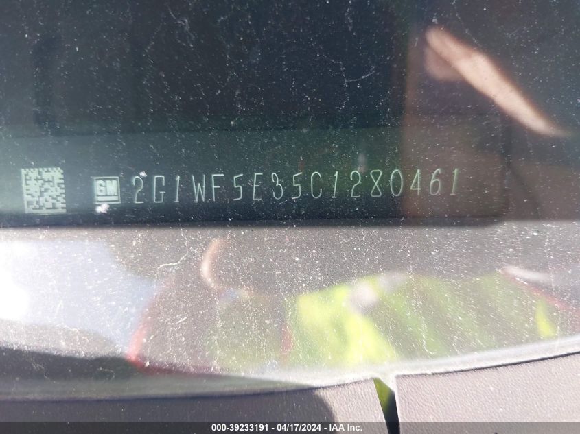 2012 Chevrolet Impala Ls VIN: 2G1WF5E35C1280461 Lot: 39233191