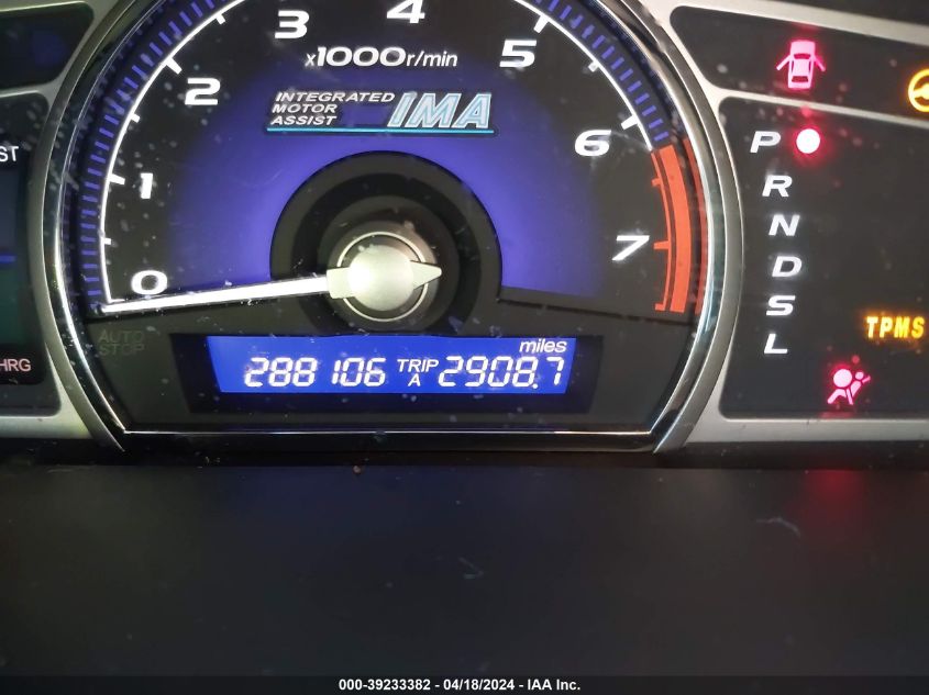 2008 Honda Civic Hybrid VIN: JHMFA36298S001132 Lot: 39233382