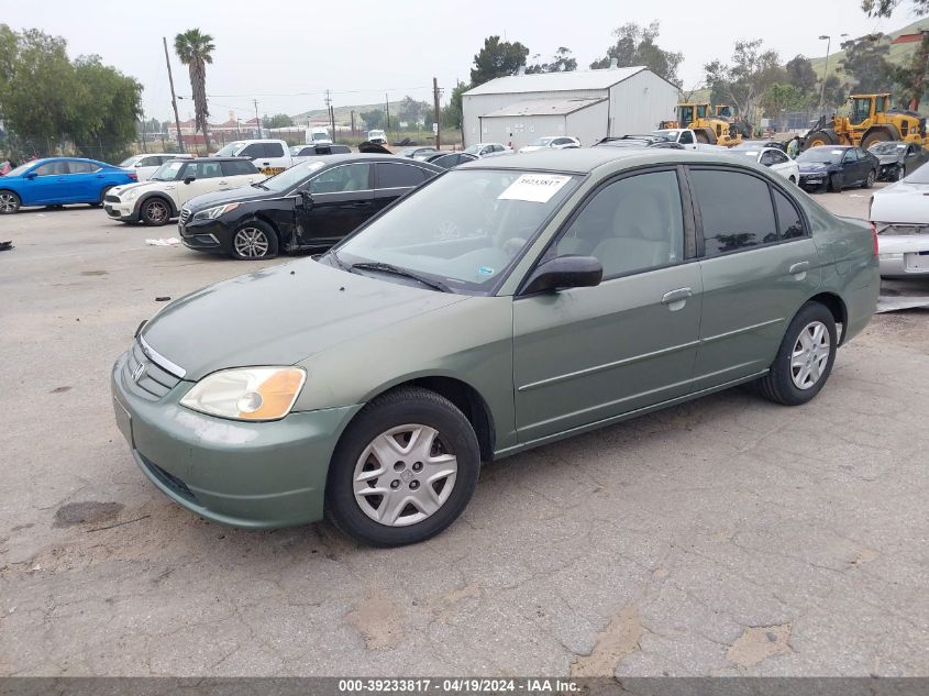 2003 Honda Civic Lx VIN: 2HGES165X3H549733 Lot: 39233817