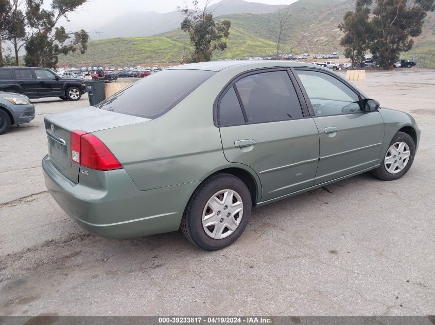 2003 Honda Civic Lx VIN: 2HGES165X3H549733 Lot: 39233817