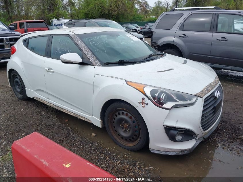 2014 Hyundai Veloster Turbo W/Black VIN: KMHTC6AE3EU186114 Lot: 39234190