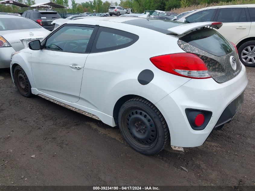 2014 Hyundai Veloster Turbo W/Black VIN: KMHTC6AE3EU186114 Lot: 39234190