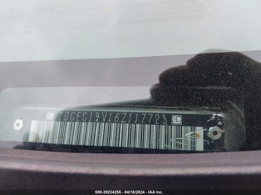 2006 Chevrolet Silverado 1500 Lt1 VIN: 1GCEC19V16Z117723 Lot: 39234255