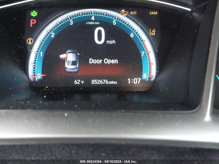 VIN: 19XFC1F73LE216206 2020 HONDA CIVIC EX-L