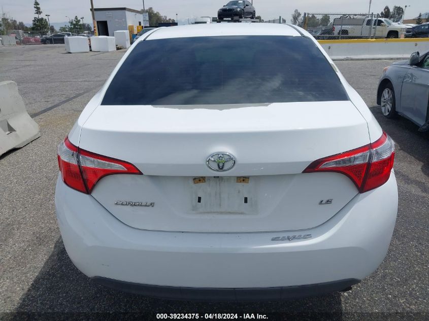 2016 Toyota Corolla Le VIN: 5YFBURHE9GP396303 Lot: 39234375