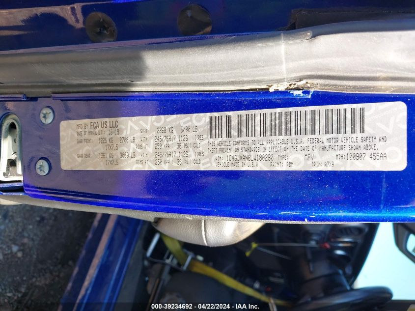 2020 Jeep Wrangler Sport S 4X4 VIN: 1C4GJXAN8LW180280 Lot: 47415384