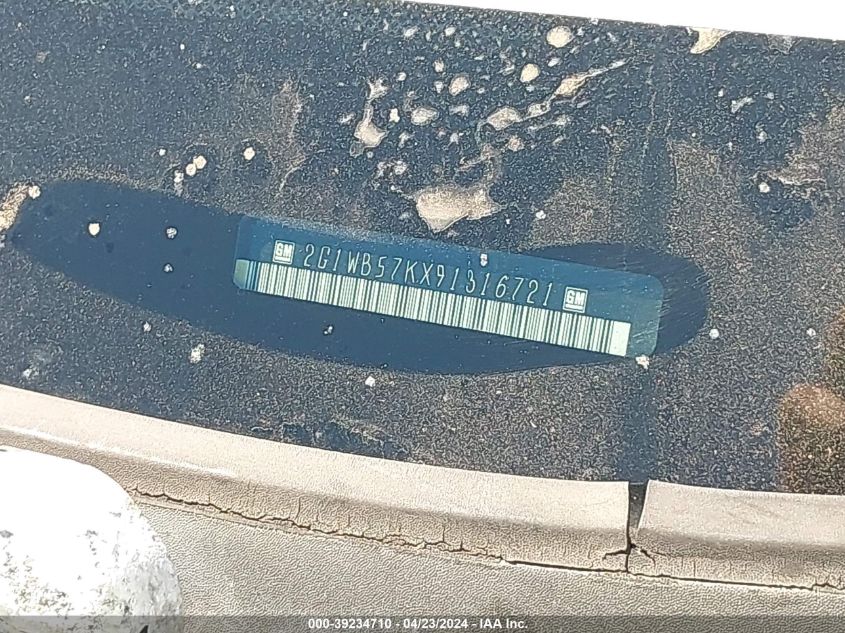 2009 Chevrolet Impala Ls VIN: 2G1WB57KX91316721 Lot: 50454824