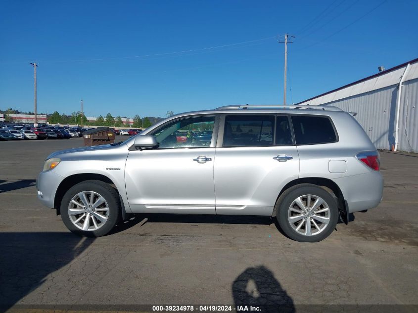 2009 Toyota Highlander Hybrid Limited VIN: JTEEW44A692028073 Lot: 39234978