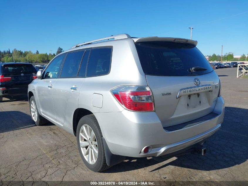 2009 Toyota Highlander Hybrid Limited VIN: JTEEW44A692028073 Lot: 39234978
