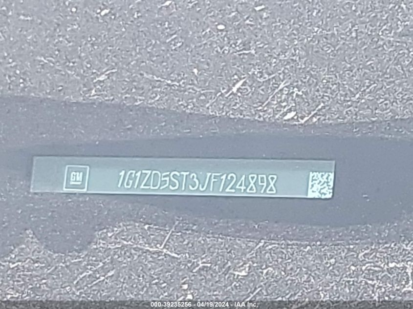 2018 Chevrolet Malibu Lt VIN: 1G1ZD5ST3JF124898 Lot: 39235256