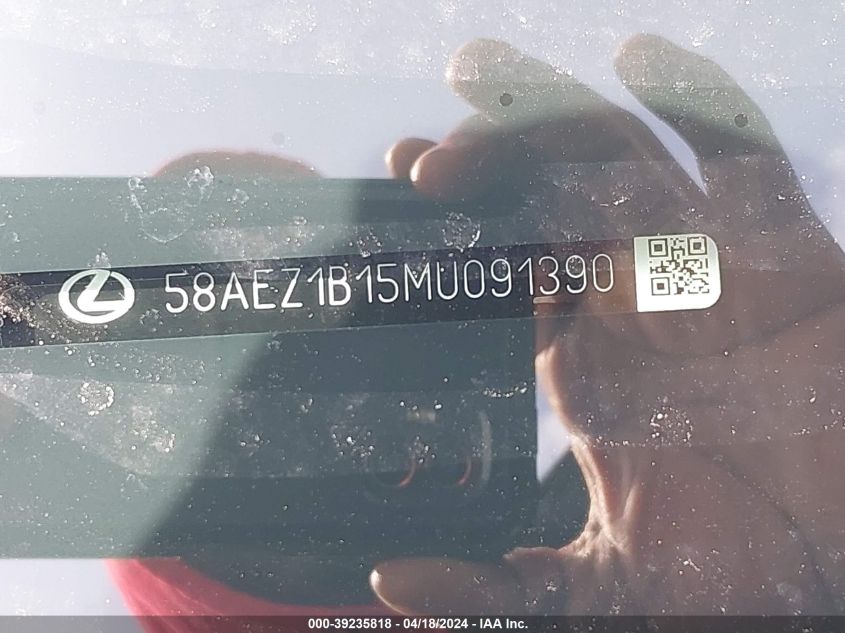 2021 Lexus Es 350 Luxury VIN: 58AEZ1B15MU091390 Lot: 39235818