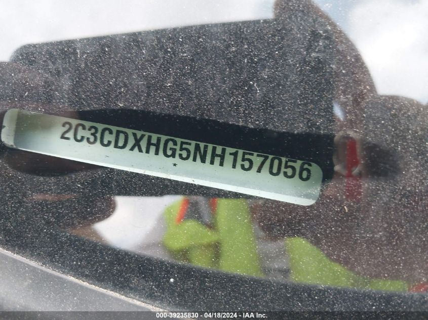 2022 Dodge Charger Gt Rwd VIN: 2C3CDXHG5NH157056 Lot: 39235830