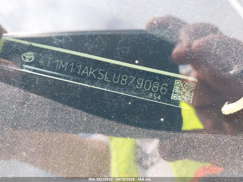 2020 Toyota Camry Se VIN: 4T1M11AK5LU879086 Lot: 39235932